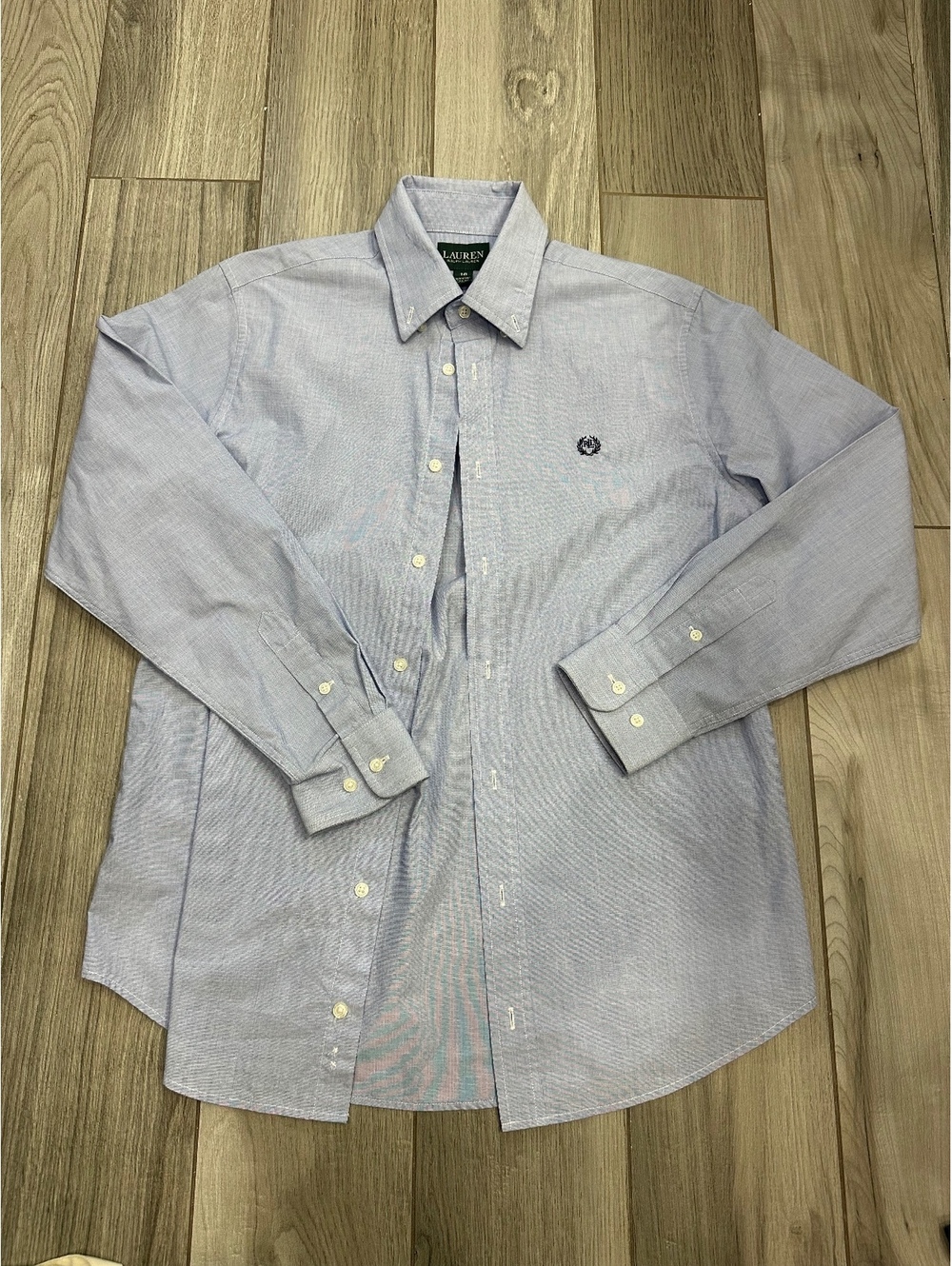 Lauren Ralph Lauren youth Button-Up Dress Shirt Size 18 Light Blue